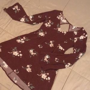 Floral bell sleeve minidress